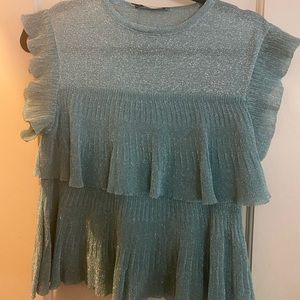 Zara light blue top